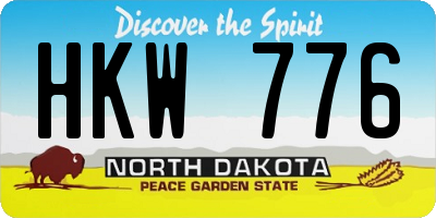 ND license plate HKW776