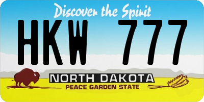 ND license plate HKW777