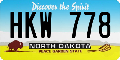 ND license plate HKW778