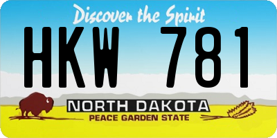 ND license plate HKW781