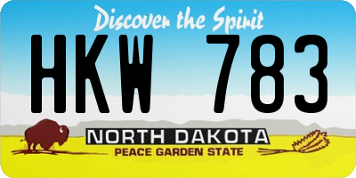 ND license plate HKW783