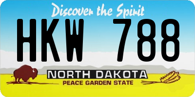 ND license plate HKW788