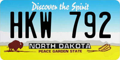 ND license plate HKW792