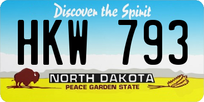 ND license plate HKW793