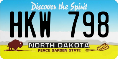 ND license plate HKW798