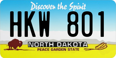 ND license plate HKW801