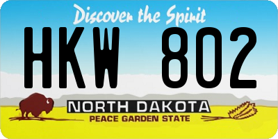 ND license plate HKW802