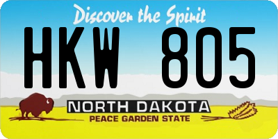 ND license plate HKW805