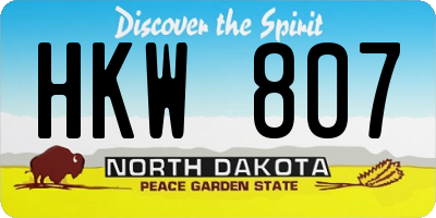 ND license plate HKW807