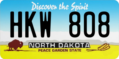 ND license plate HKW808