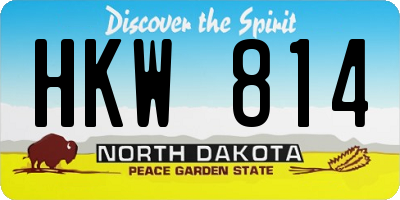 ND license plate HKW814