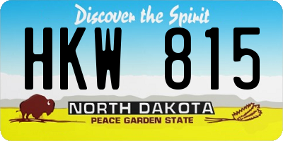 ND license plate HKW815