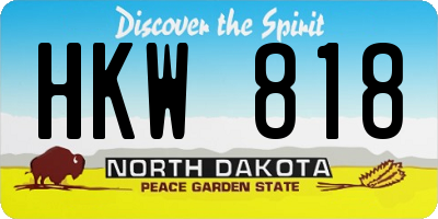 ND license plate HKW818