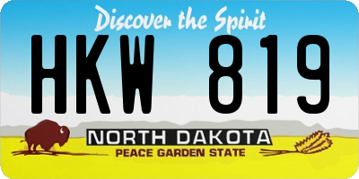 ND license plate HKW819