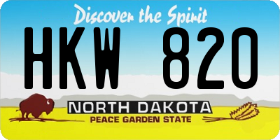 ND license plate HKW820
