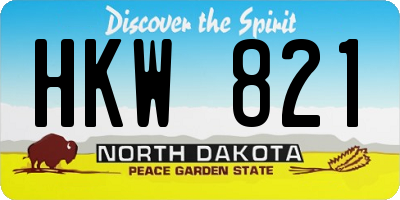 ND license plate HKW821