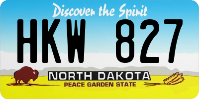 ND license plate HKW827