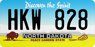 ND license plate HKW828