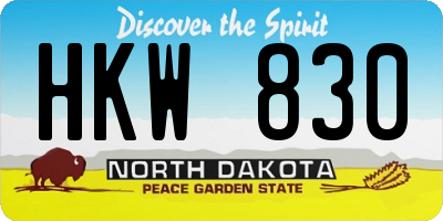 ND license plate HKW830