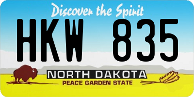 ND license plate HKW835