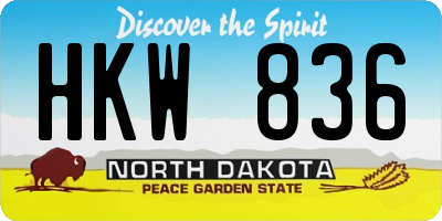 ND license plate HKW836