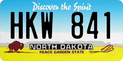 ND license plate HKW841