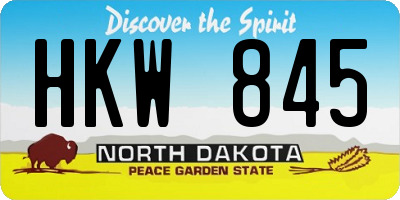 ND license plate HKW845