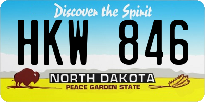 ND license plate HKW846