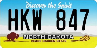 ND license plate HKW847