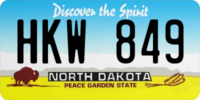 ND license plate HKW849