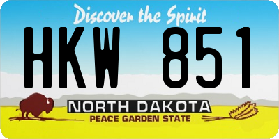 ND license plate HKW851