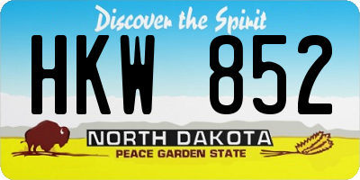 ND license plate HKW852