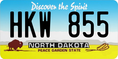 ND license plate HKW855