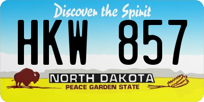 ND license plate HKW857