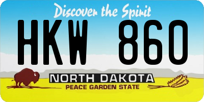 ND license plate HKW860