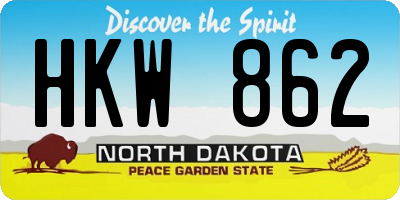 ND license plate HKW862