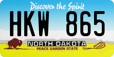 ND license plate HKW865