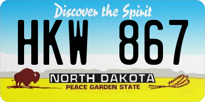 ND license plate HKW867