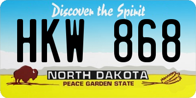 ND license plate HKW868