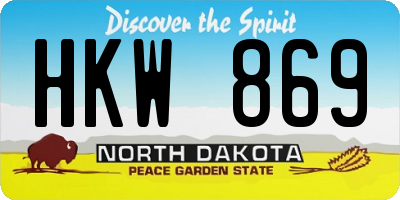 ND license plate HKW869