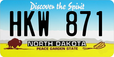 ND license plate HKW871