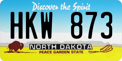 ND license plate HKW873