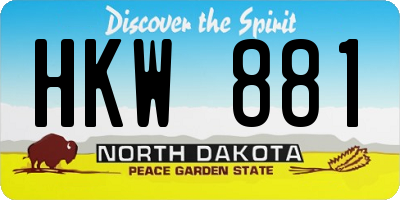 ND license plate HKW881