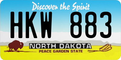 ND license plate HKW883