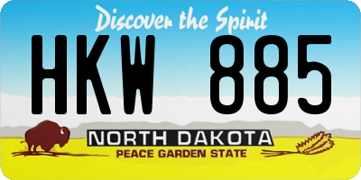 ND license plate HKW885