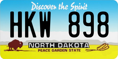 ND license plate HKW898