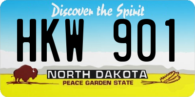 ND license plate HKW901