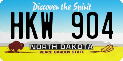 ND license plate HKW904