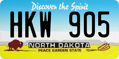 ND license plate HKW905