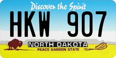 ND license plate HKW907